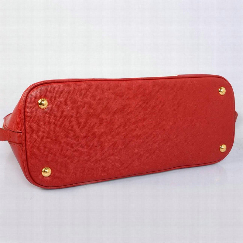 2014 Prada Saffiano Calf Leather Two Handle Bag BL0837 red&white - Click Image to Close